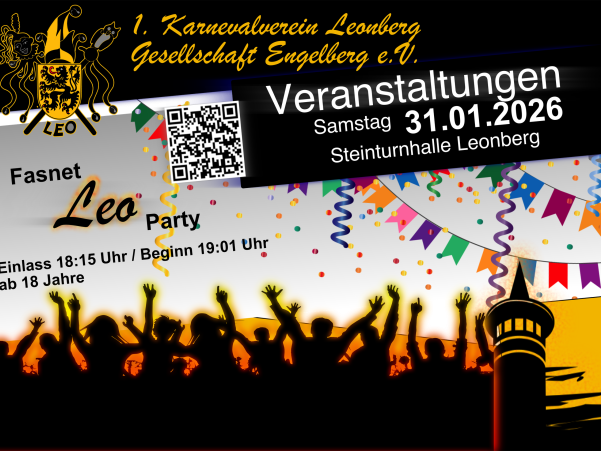 🎉 Einladung zur Fasnet Leo Party 2026 🎉